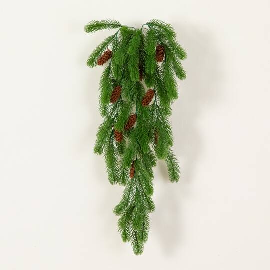 Nearly Natural 30" UV Resistant Artificial Christmas Pine & Pinecone Hanging Plants, 3ct.